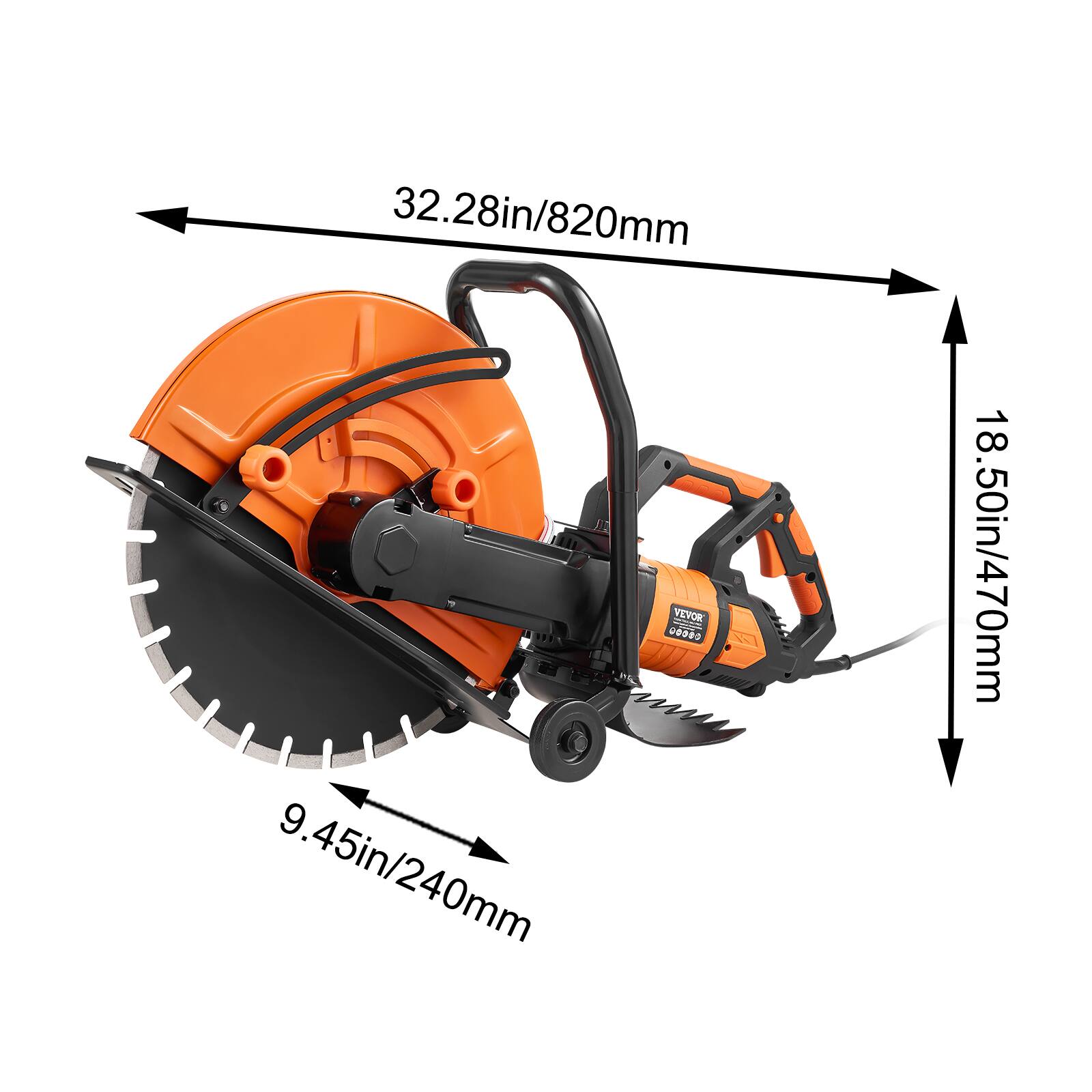 32.28in/820mm VEVOR 00000 9.45in/240mm  
18.50in/470mm