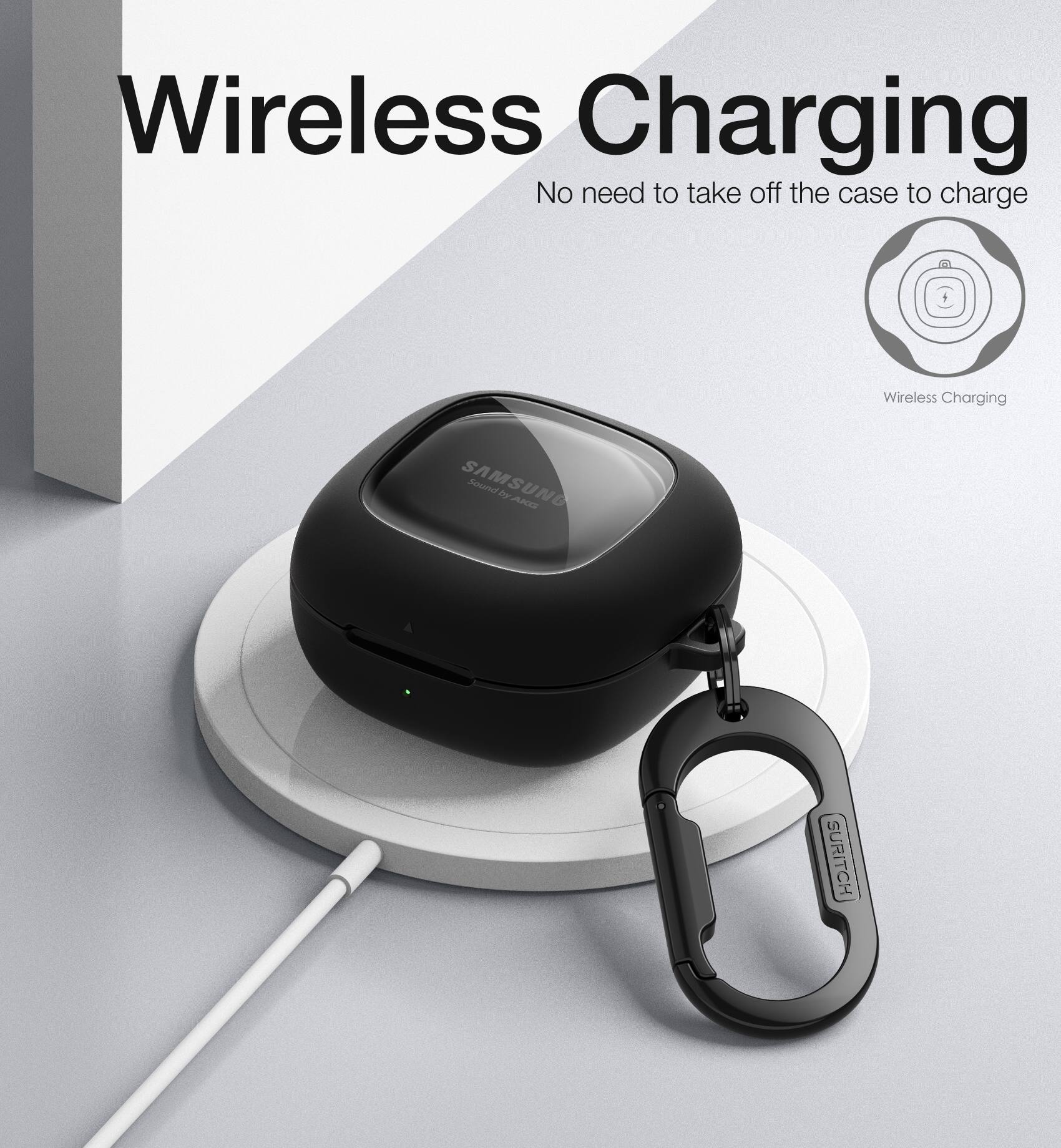 Wireless Charging  
No need to take off the case to charge  
Wireless Charging  
SAMSUNG  
Powered by ARI SURITCH