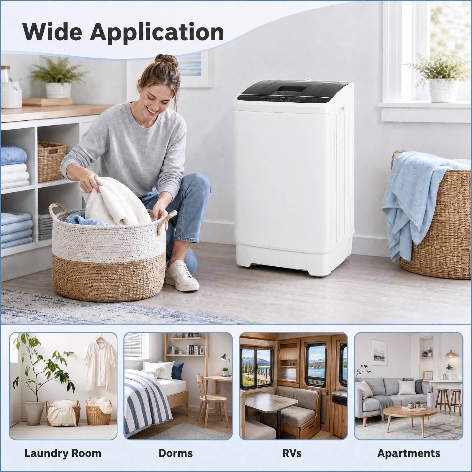 Wide Application  
Laundry Room  
Dorms  
RVs  
Apartments