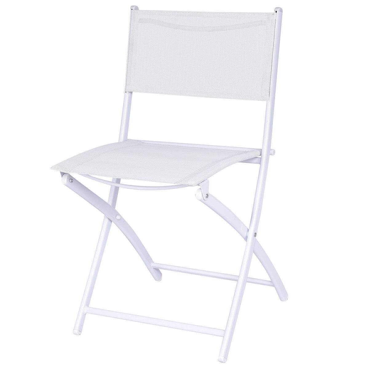Alt View 5. Costway - Costway 3 PCS Folding Bistro Table Chairs Set Garden Backyard Patio Furniture - White.