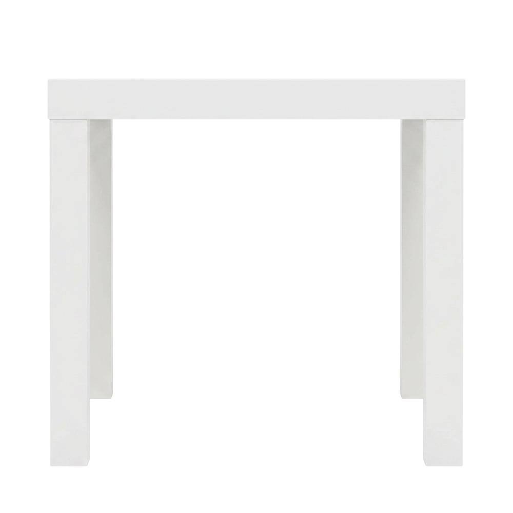 Back. FurniFact - Side Table, Quality Build, Durable Engineered Wood Frame - White.