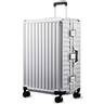 LUGGEX - 28" Zipperless Aluminum-Frame Polycarbonate Luggage with Spring-Loaded Wheels 8010S - Father’s Day Gift - ZX-Core - Silver