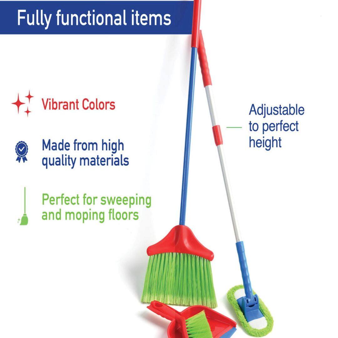 Fully functional items

- Vibrant Colors
- Made from high quality materials
- Adjustable to perfect height
- Perfect for sweeping and moping floors
