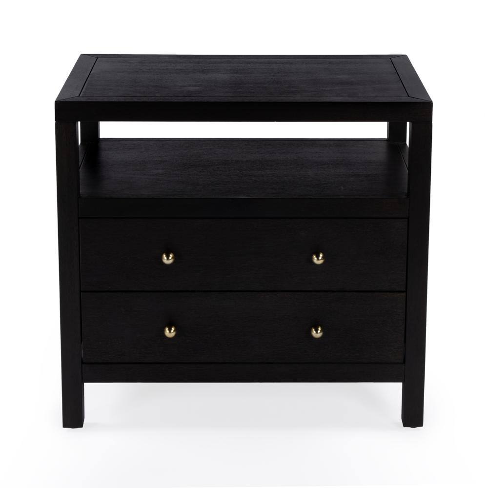 Alt View 3. Butler Specialty - Nora 2-Drawer Wide Nightstand - Coffee.