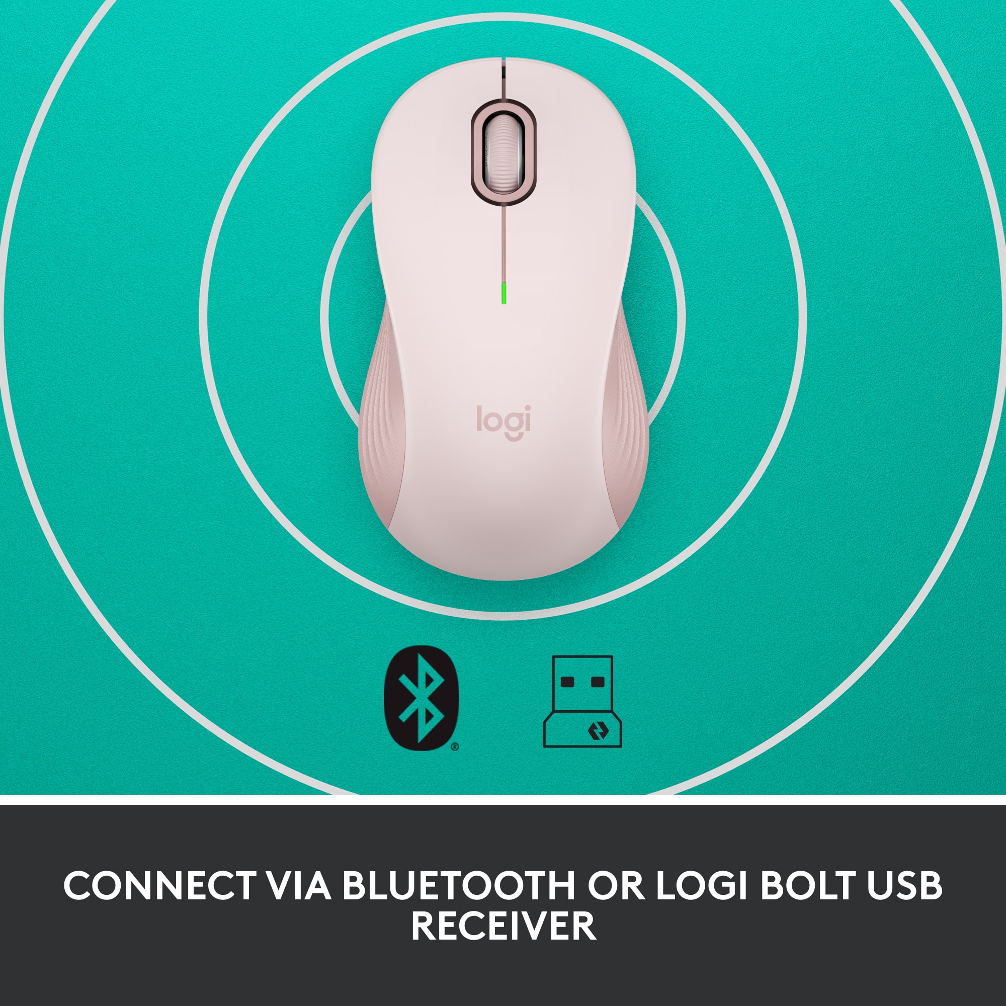 Connect via Bluetooth or Logi Bolt USB Receiver.