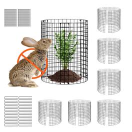 VEVOR - 6 Pack Plant Protector from Animals, 12.6'' Dia. x 14'' H Chicken Wire Plant Protector, Plant Cages for Outdoor Plants - Black