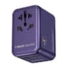 Momax - Universal Travel Adapter 70W GaN, 3 USB-C& 2 USB-A International Power Adapter 6-in-1 for UK/US/AUS/JP - Purple