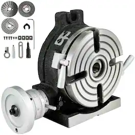 VEVOR - Rotary Table 6inch(150mm) Horizontal Vertical Milling Table 2/5inch(10mm) 4-Slot Milling Rotary Table MT-2 Rotary Table - Black