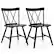 Alt View 5. Costway - Dining Chairs Set of 2 Farmhouse Kitchen Chair with Rubber Wood Frame - Black.