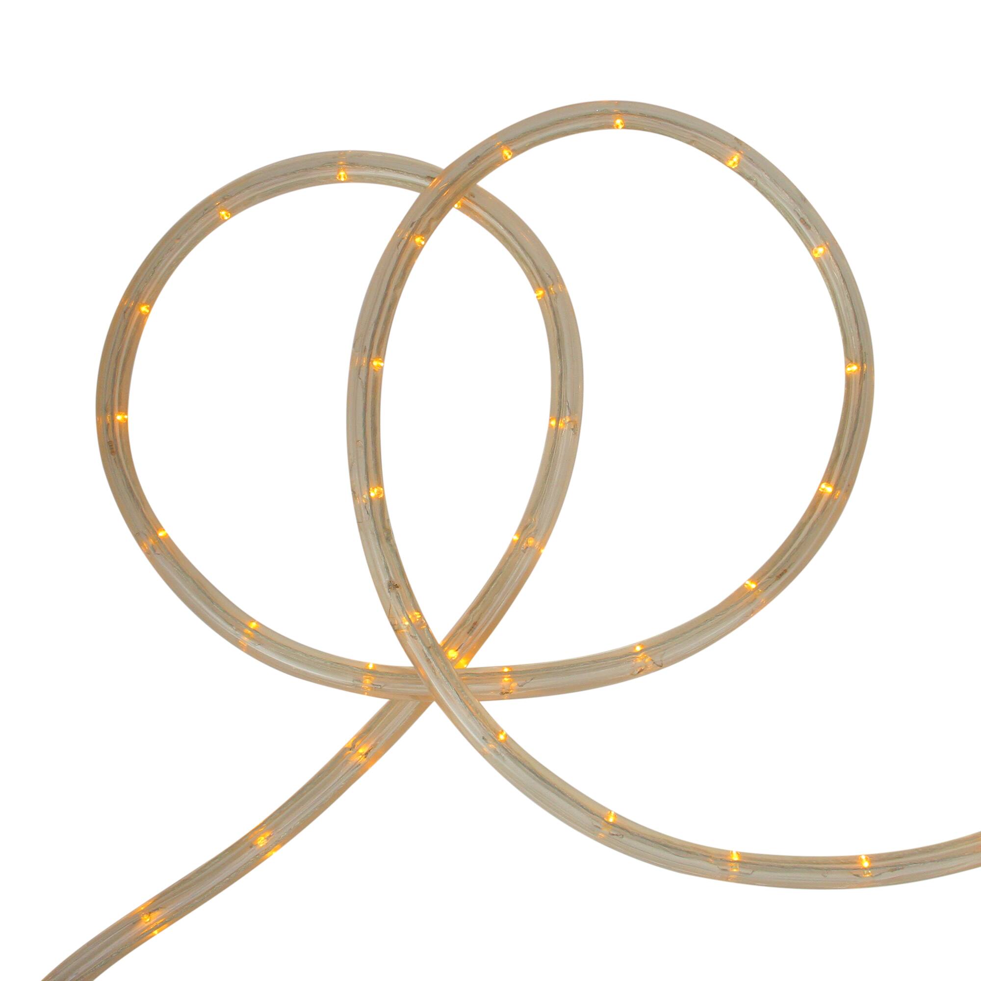 Front. Northlight - LED Commercial Grade Outdoor Christmas Spool Rope Lights - Yellow - 150' Clear Wire - Yellow.