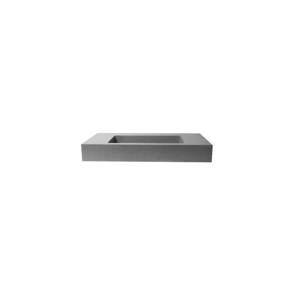 Alt View 1. Alfi - 40" Solid Concrete Rectangular Countertop Sink - Gray.