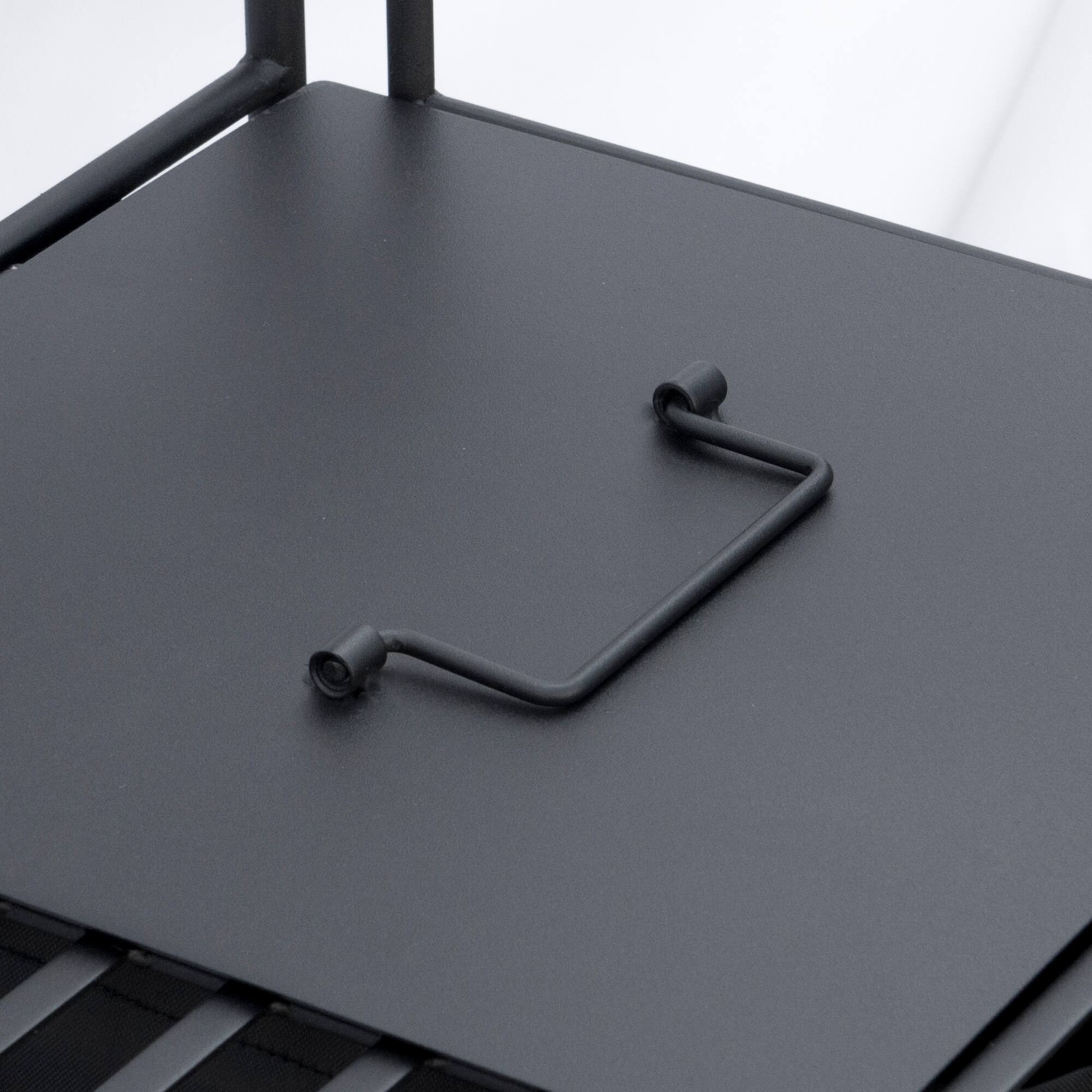 Alt View 7. Outsunny - Folding Potting Bench Table, Metal Garden Workstation, Work Bench with Large Built-in Bag with Cover - Black.