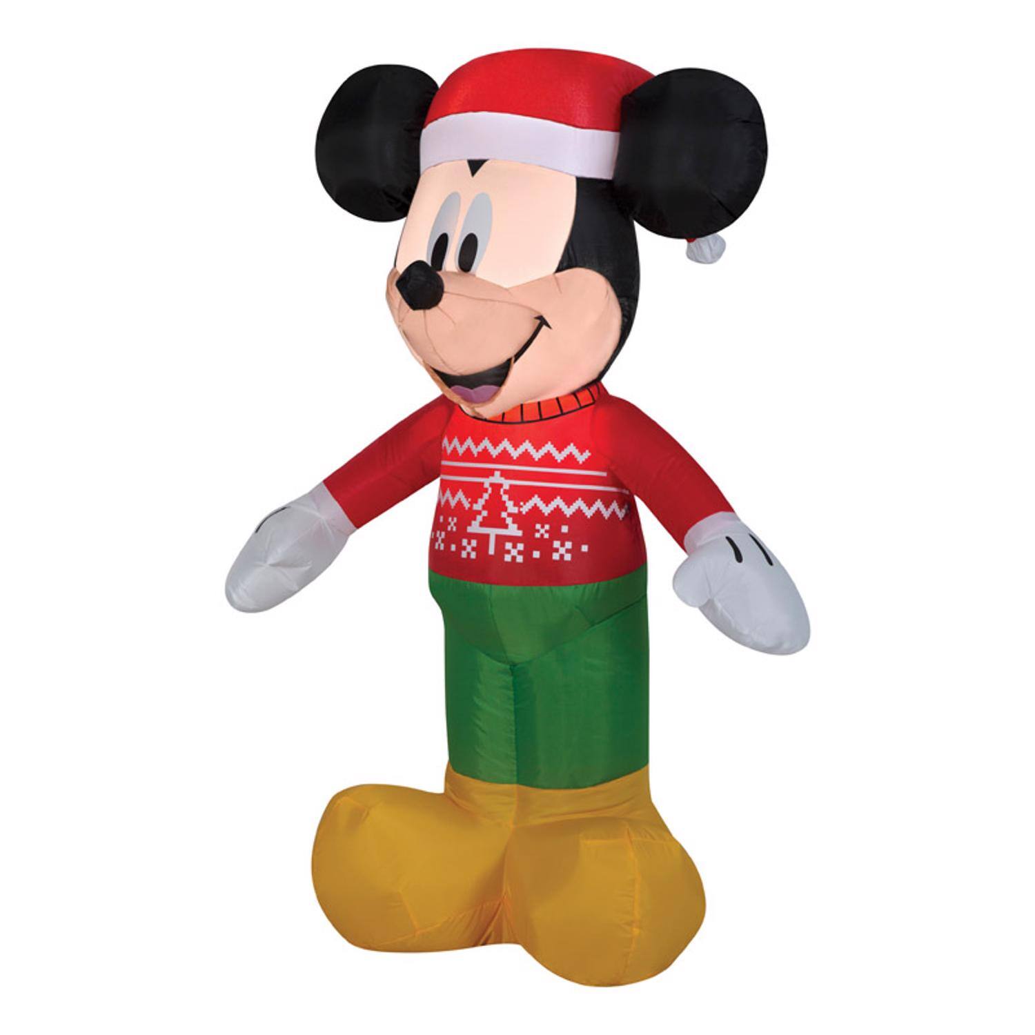 Gemmy Disney LED Clear Mickey Mouse in Christmas Sweater 42.13 in ...