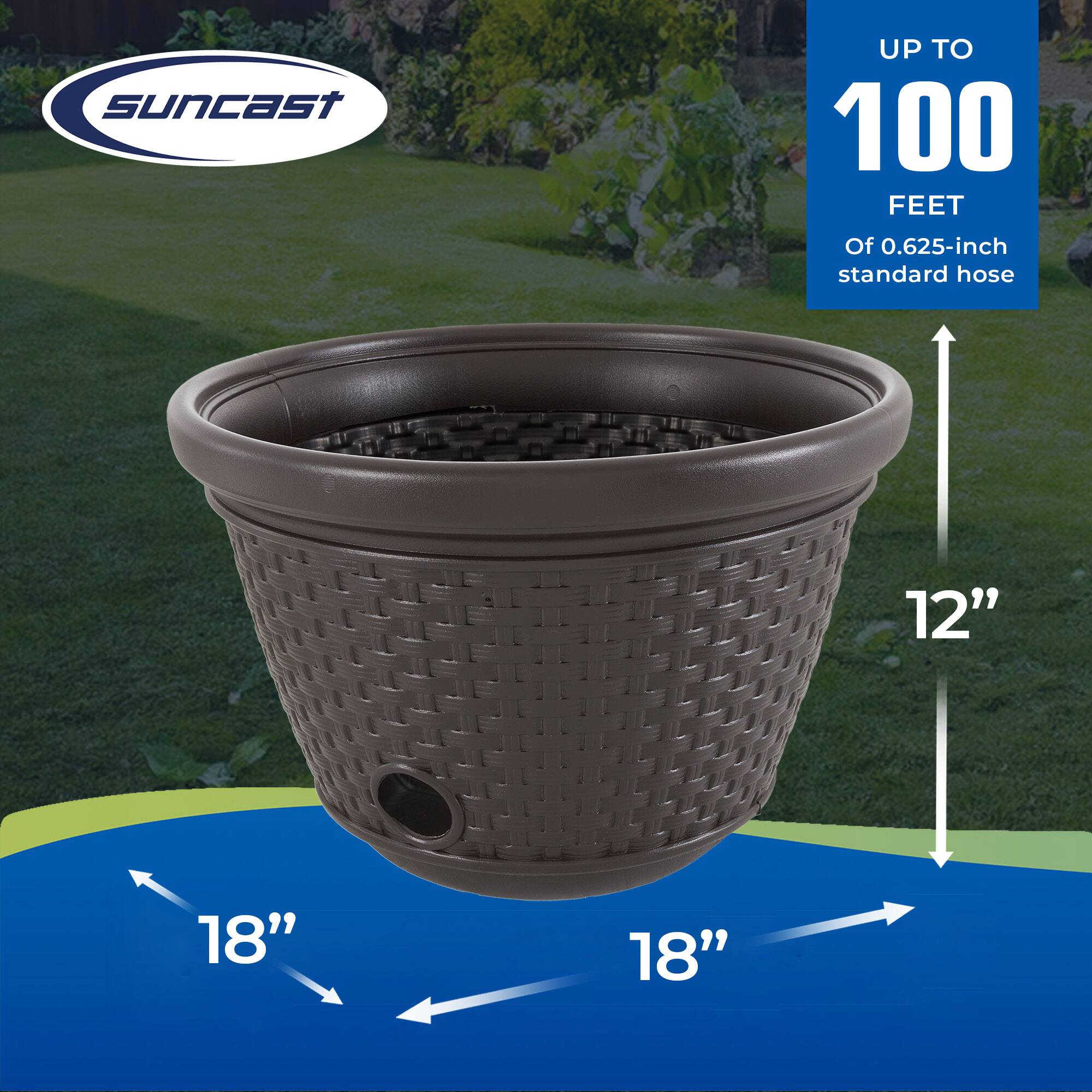 suncast  
UP TO 100 FEET  
Of 0.625-inch standard hose  
12"  
18"  
18"