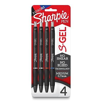 Sharpie - S-Gel Retractable Gel Pen, Medium Point, Assorted Ink, 4/Pack (2096174)
