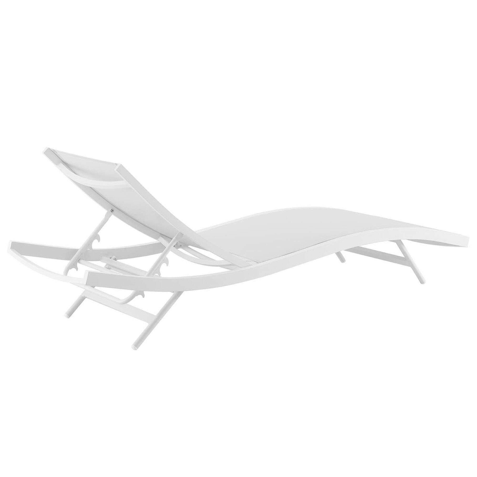 Back. Modway - Glimpse Outdoor Patio Mesh Chaise Lounge Chair by Modway - White White.