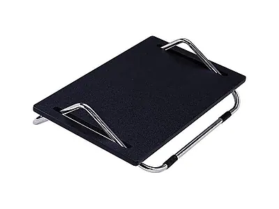 Front. Safco - Ergo-Comfort Tilt Adjustable Footrests - Black/Chrome.