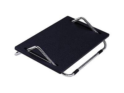 Front. Safco - Safco Ergo-Comfort Tilt Adjustable Footrests, Black/Chrome (2105) - Black/Chrome.