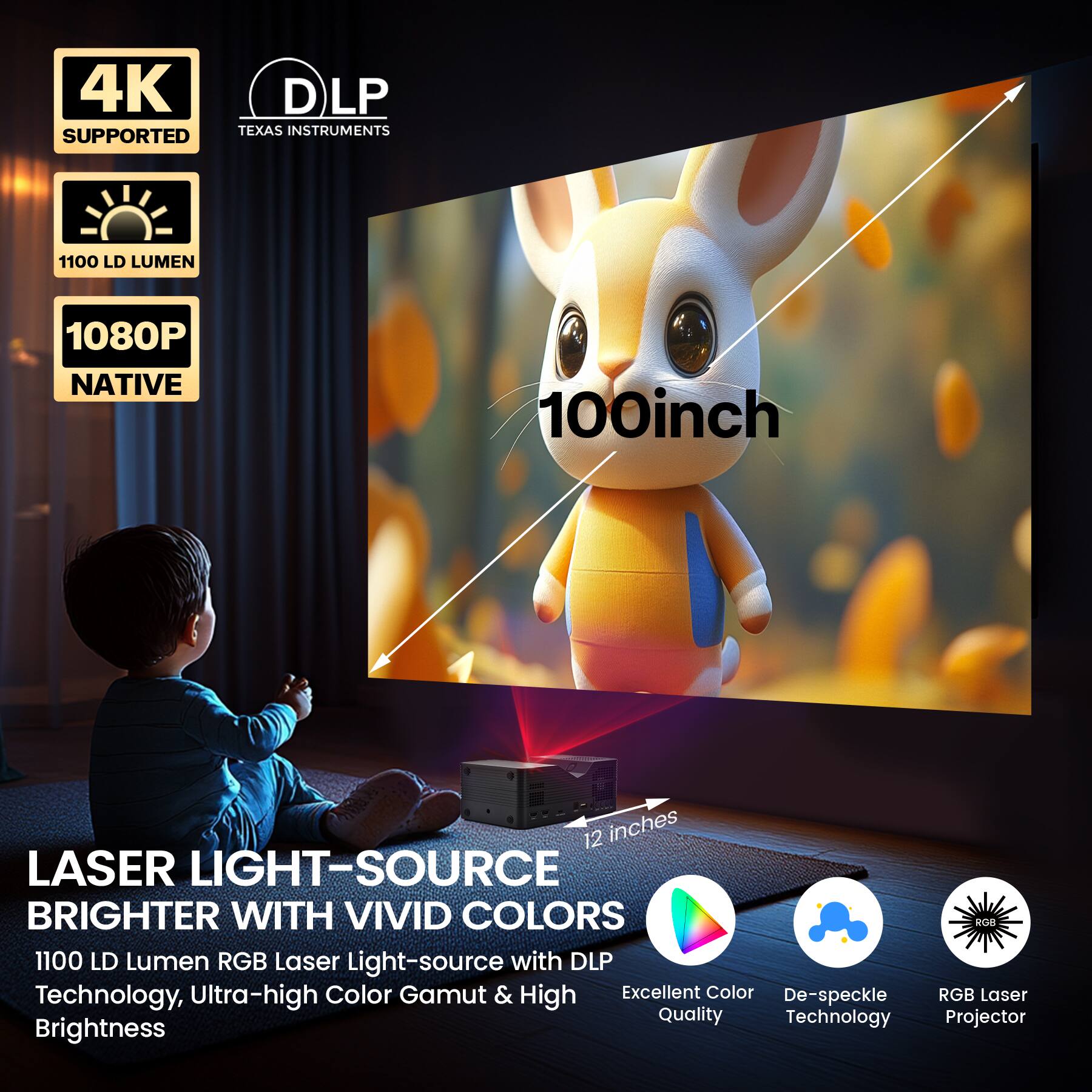 AAXA M8 UST Laser Projector - Thumbnail 3