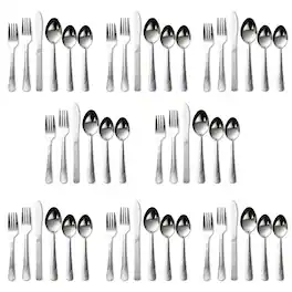 KITCHENTREND - Kitchentrend48 Pcs Cutlery Set For 8 Stainless Steel Knife Fork Spoon Tableware Flatware Set Kitchen Dinnerware Gift - Silver