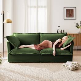 Anysun - Modern Chenille 2-Seat Sofa for Small Spaces - Deep Seat, Upholstered Cushion, Detachable Cover & Apartment-Friendly - Green