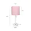 Left. Limelights - White Stick Lamp with USB charging port and Fabric Shade 2 Pack Set - Light Pink.