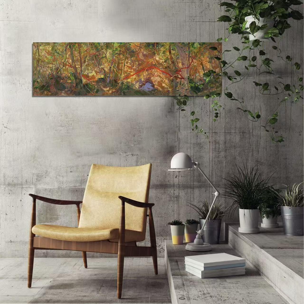 Alt View 3. Hanke - Vine Wall Art Canvas Living Room Landscape Picture Forest Painting Bedroom Modern Large Artwork - Default.