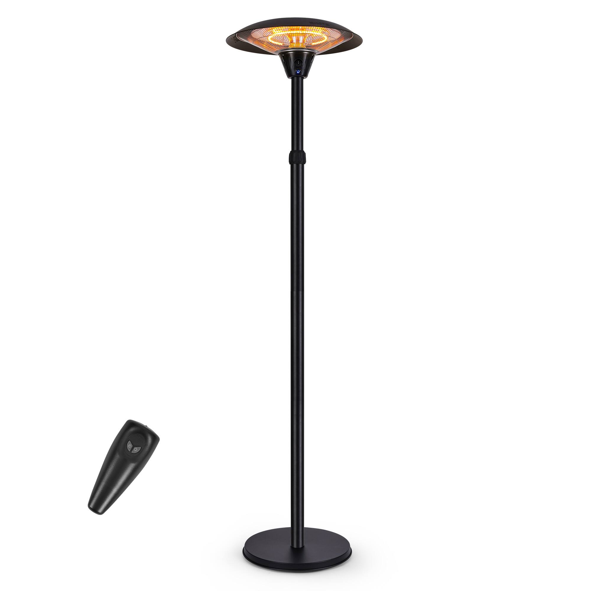 Front. ZACHVO - Versatile Outdoor/Indoor Adjustable Patio Heater - Weatherproof & Portable - Black.