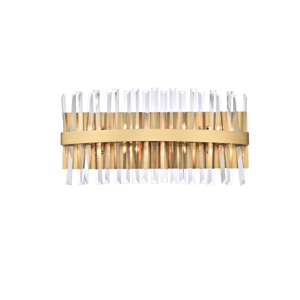 Alt View 3. Elegant Lighting - Serephina 24 inch crystal bath sconce in satin gold - Satin Gold.