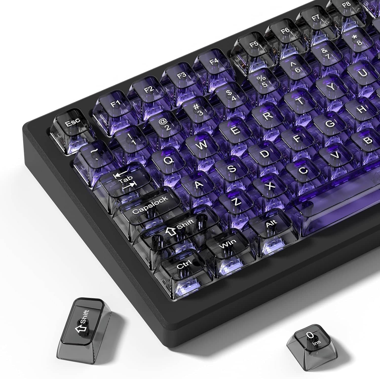 Womier - Clear keycaps,Transparent Crystal keycap Set,Shine Through MDA Profile for Cherry Mx Switches Mechanical Keyboard - Purple-grey price history on PriceWatchPro