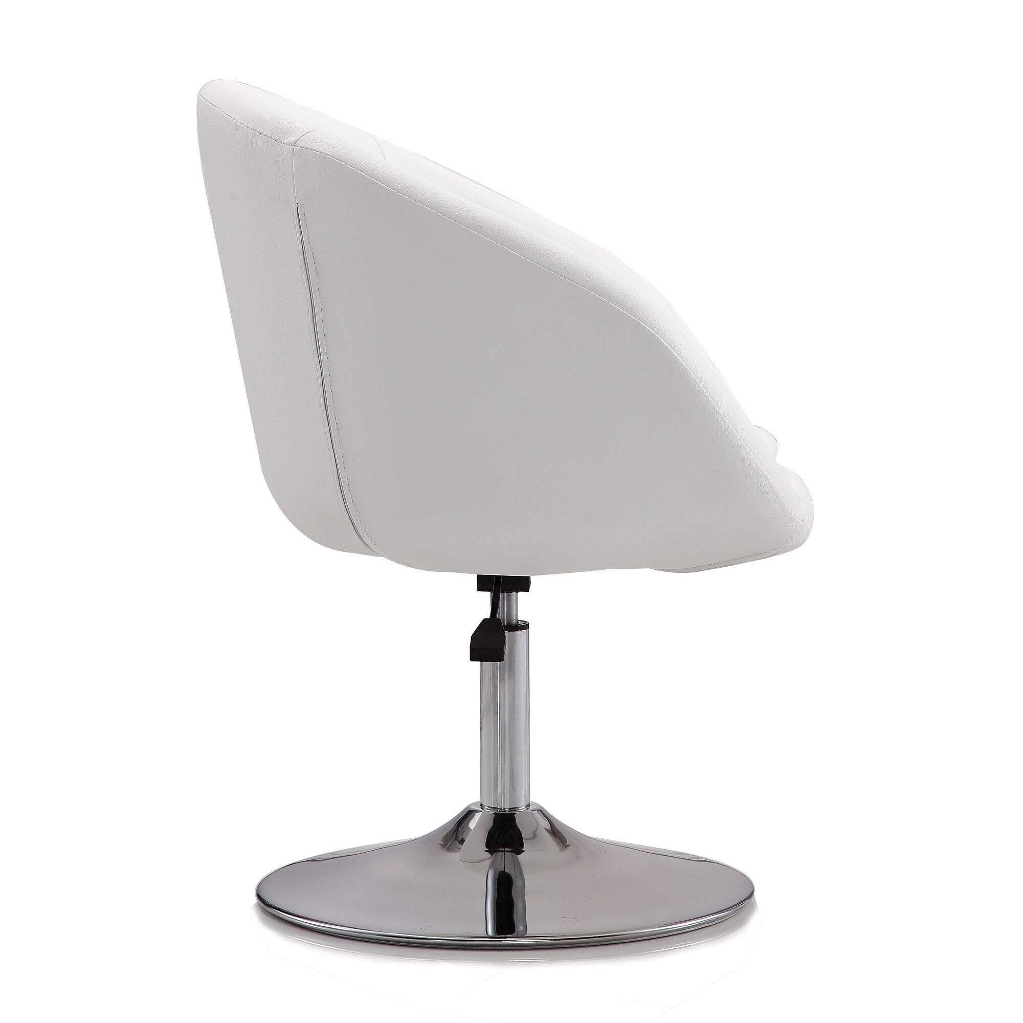 Alt View 1. Manhattan Comfort - Hopper Modern Upholstered Swivel Lounge Chair - White.