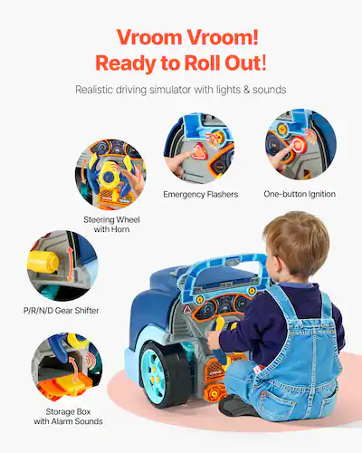 VEVOR Kids Engine Toy Set, 60 pcs mechanic car repair kit with lights, sounds, steering wheel, removable parts, green VEVOR Kids Engine Toy Set, 60 pcs mechanic car repair kit with lights, sounds, steering wheel, removable parts, green