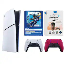 PlayStation 5 Disc Fortnite Flowering Chaos Bundle with Extra Controller and MightySkins Code - PlayStation 5