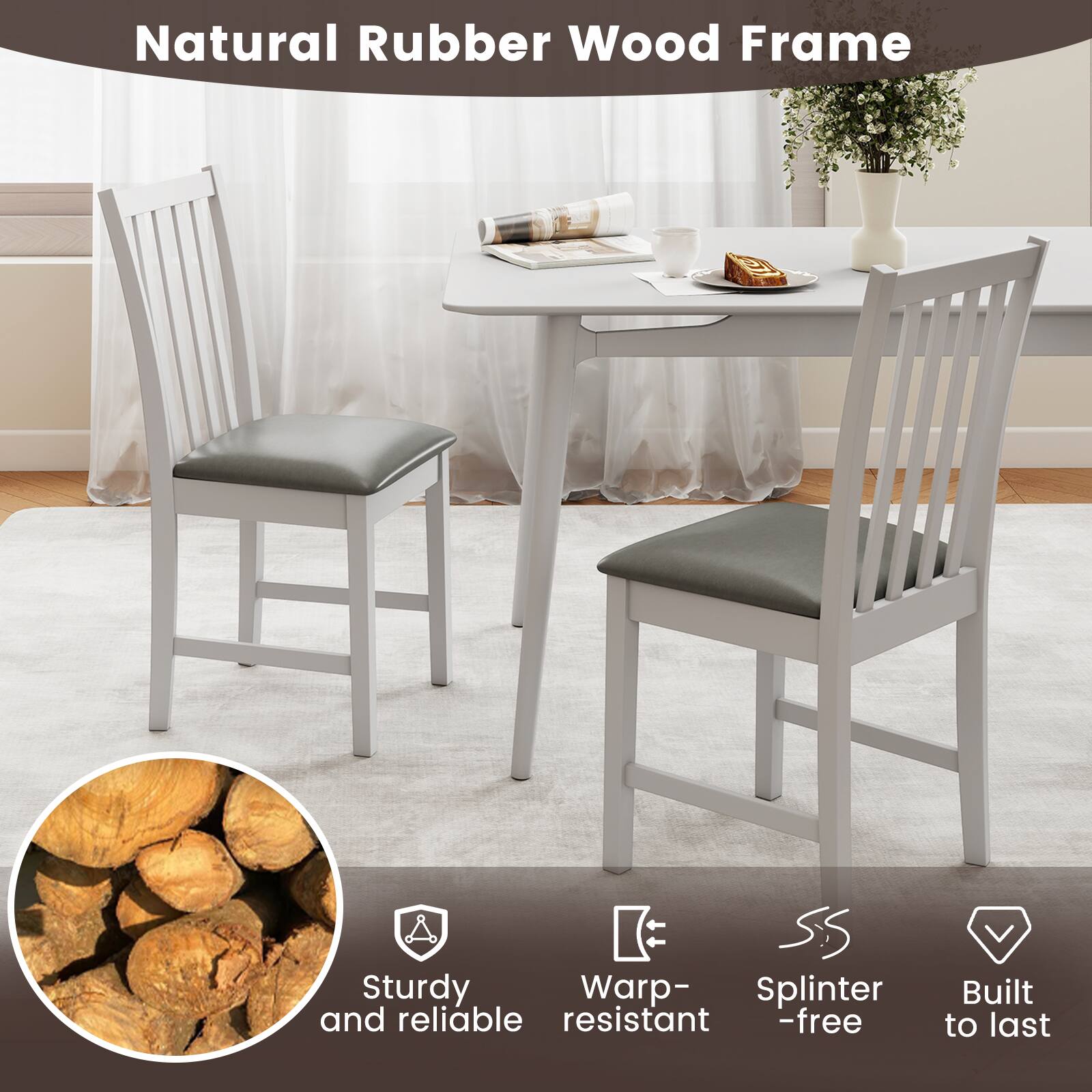 Natural Rubber Wood Frame

- Sturdy and reliable
- Warp-resistant
- Splinter-free
- Built to last