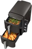 Ninja - DoubleStack 8 QT, 6-in-1, 2-Basket Air Fryer, Space Saving Design - Black - Front_Zoom