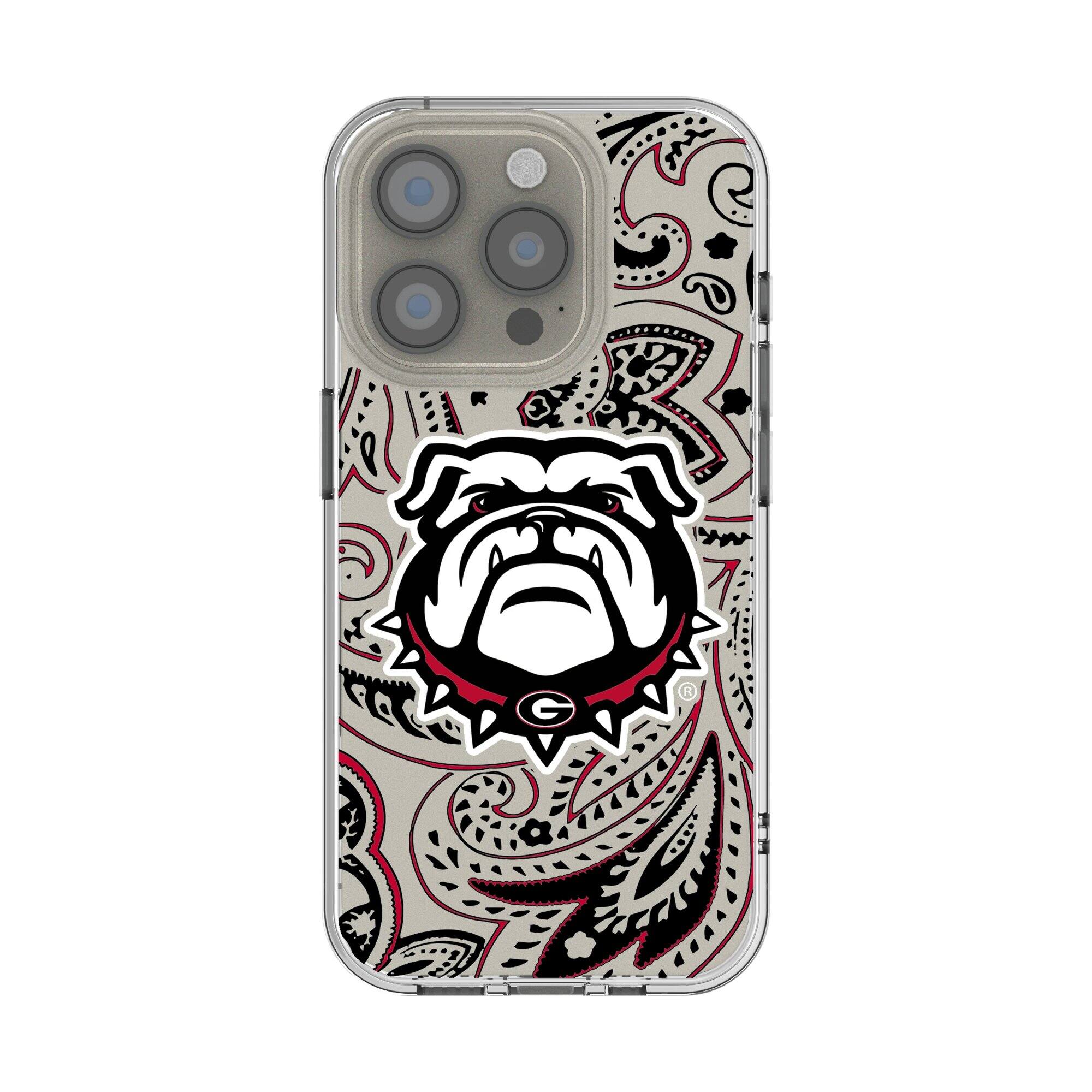 Front. Keyscaper - Georgia Bulldogs Paisley iPhone Clear Case - 16 Pro Max - Multicolor.