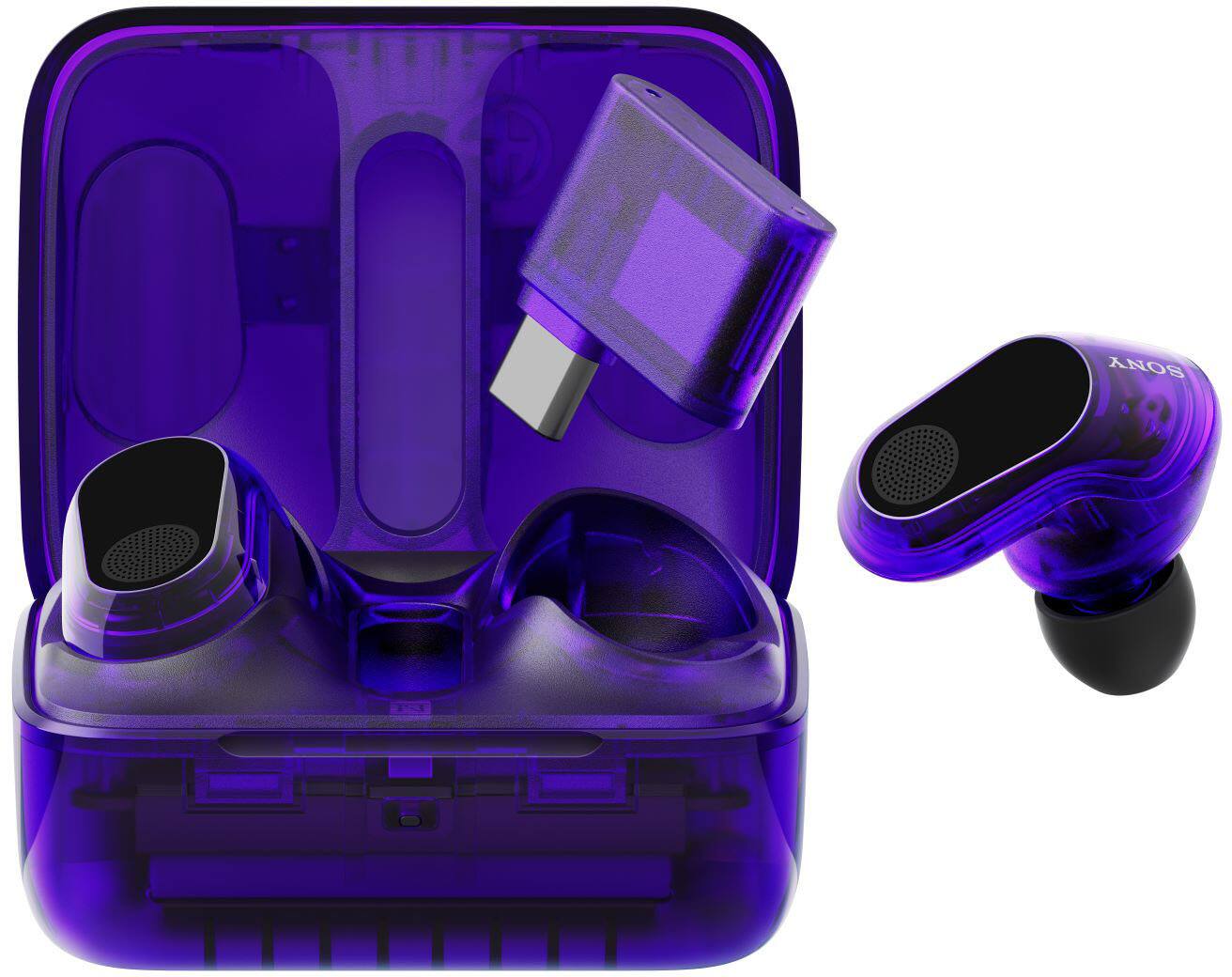 Alt View 2. Sony - INZONE Buds Truly Wireless Noise Cancelling Gaming Earbuds, Perfect for PS5, PC - Glass Purple.