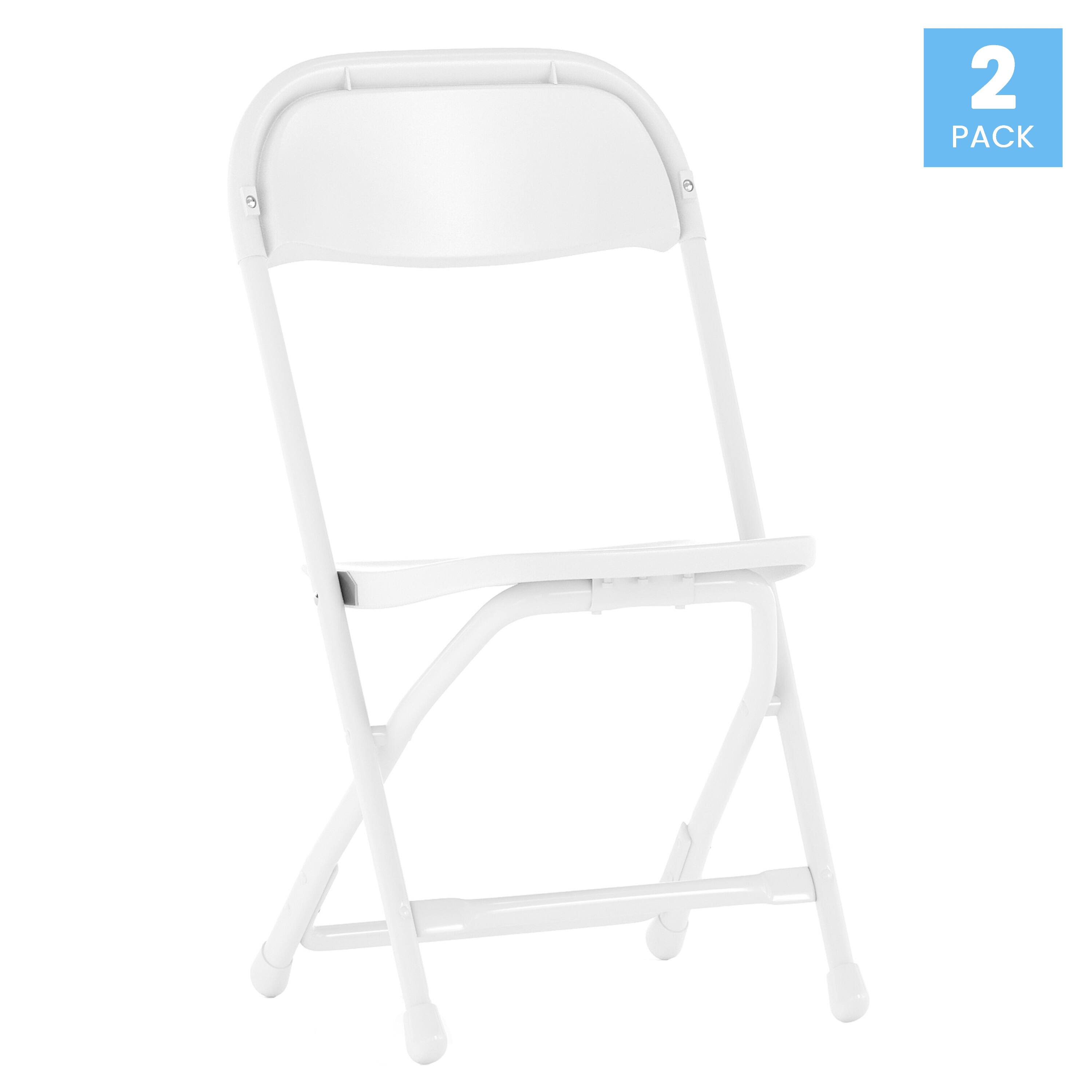 Alt View 1. Emma + Oliver - 2 Pack Kids Plastic Folding Chair Daycare Home School Furniture - White.