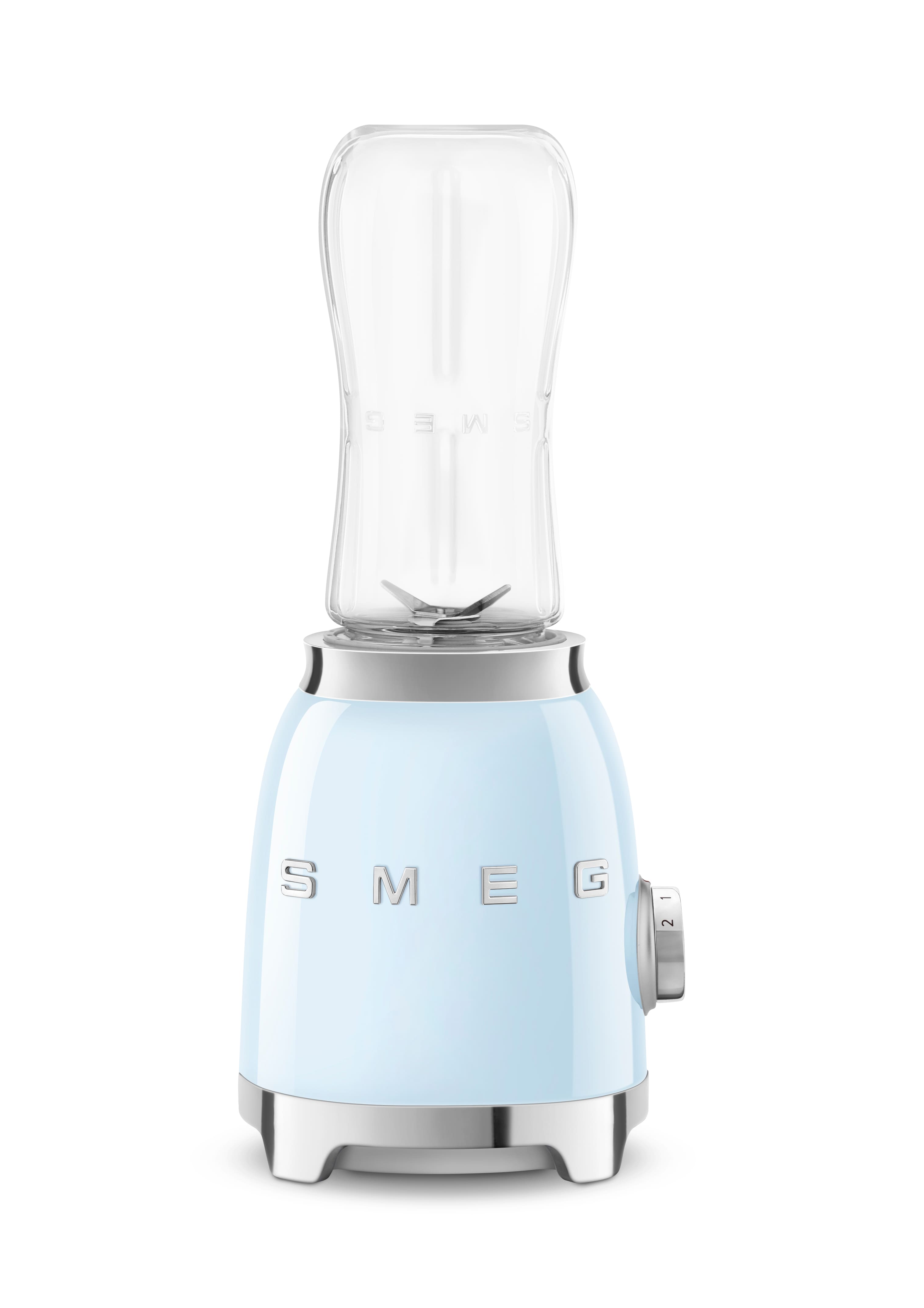 Front. SMEG - SMEG PBF01 Personal 2-Speed Single-Serve Blender, 20 oz - Pastel Blue.