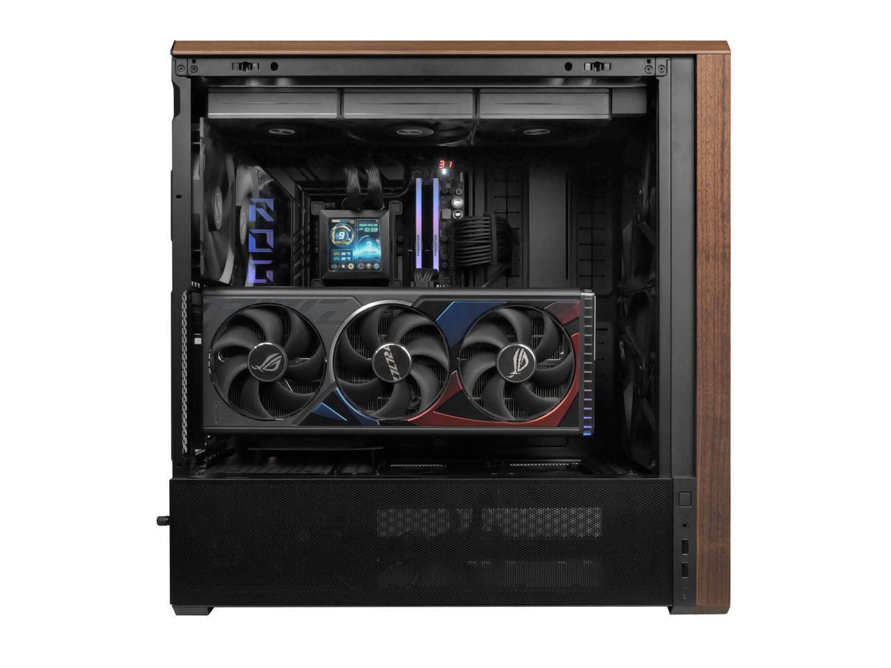 Lian Li LANCOOL 217 Walnut Wood Mid Tower Case, 5 PWM Fans
