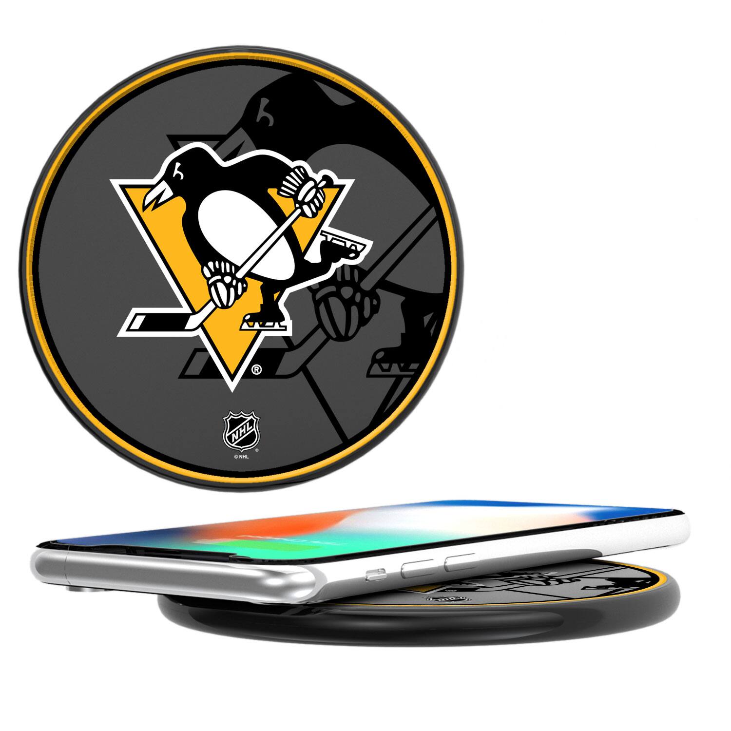 Front. Keyscaper - Pittsburgh Penguins 15 Watt Wireless Induction Charger - Multicolor.