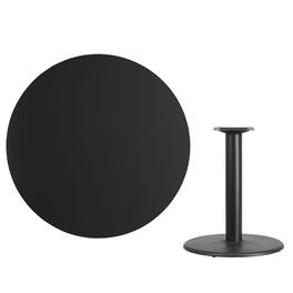 Flash Furniture - Stiles 42'' Round Laminate Table Top with 24'' Round Table Height Base - Black
