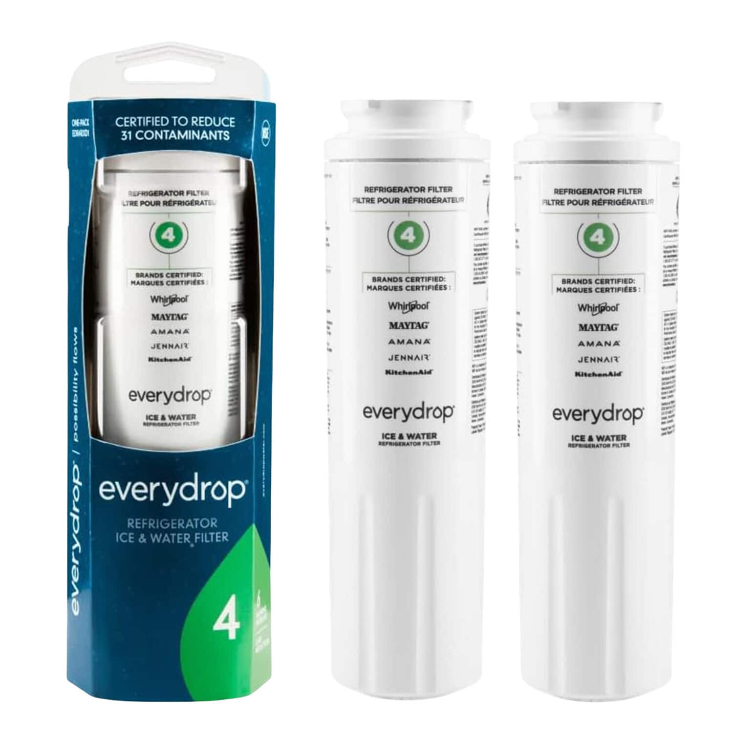 EveryDrop - EDR4RXD1 Refrigerator Water Filter 4 by Whirlpool 3 Pack