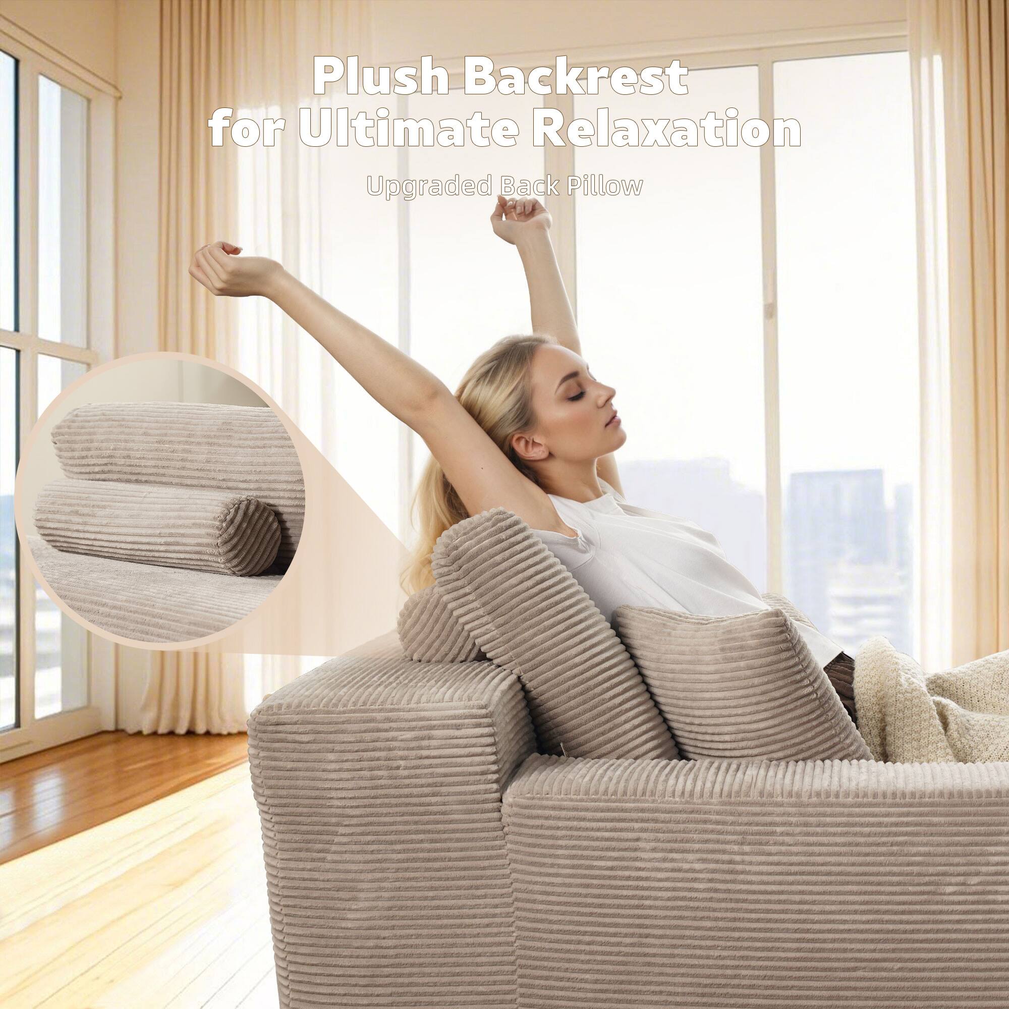 Plush Backrest for Ultimate Relaxation  
Upgraded Back Pillow