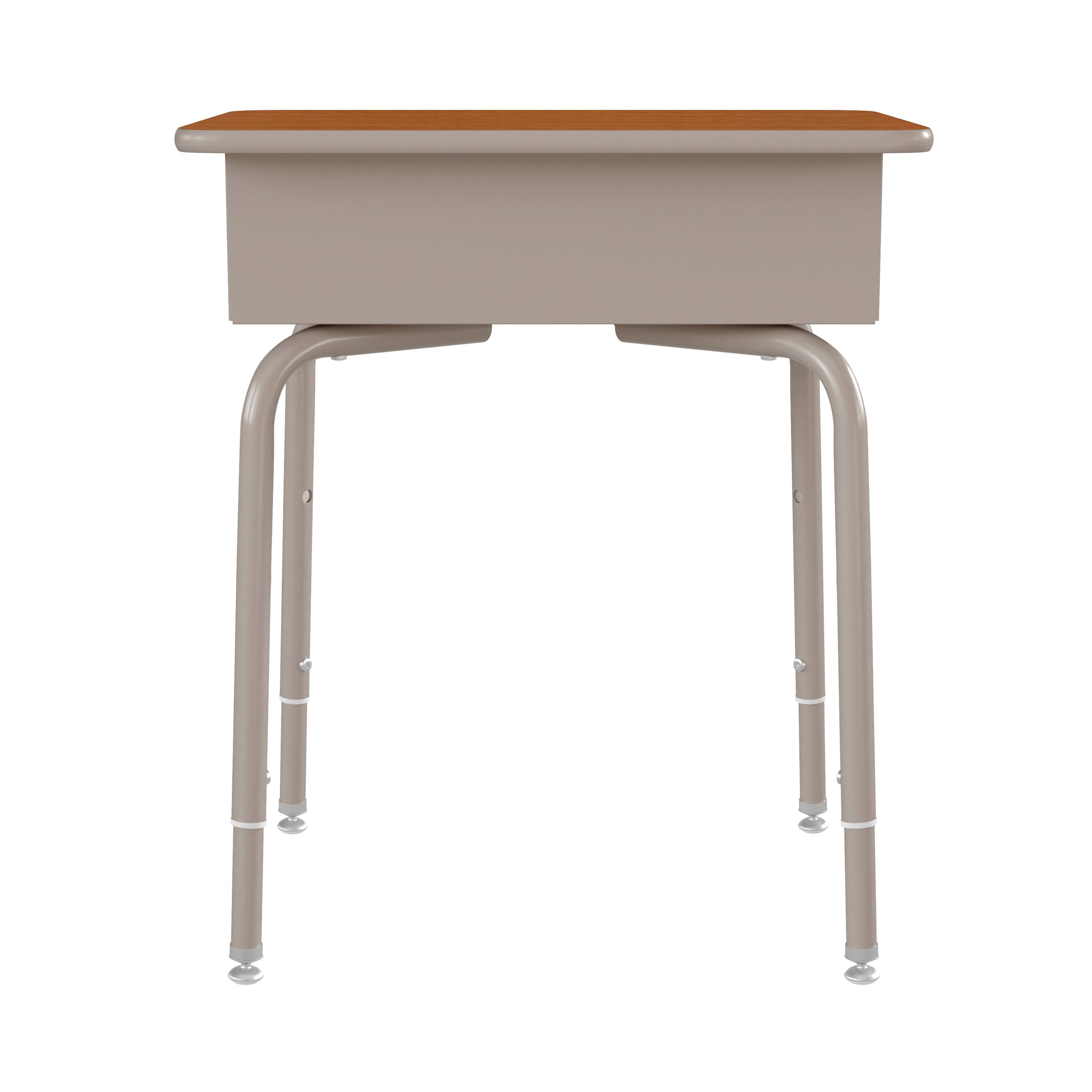 Alt View 7. Emma + Oliver - Student Desk with Open Front Metal Book Box - School Desk - Walnut Top/Silver Frame.