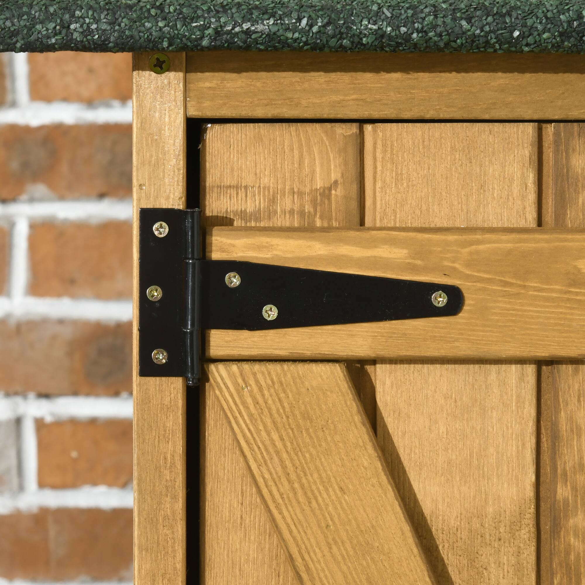 Alt View 8. Outsunny - Outdoor Storage Cabinet Wooden Garden Shed Utility Tool Organizer with Waterproof Asphalt Rood, Lockable Doors.