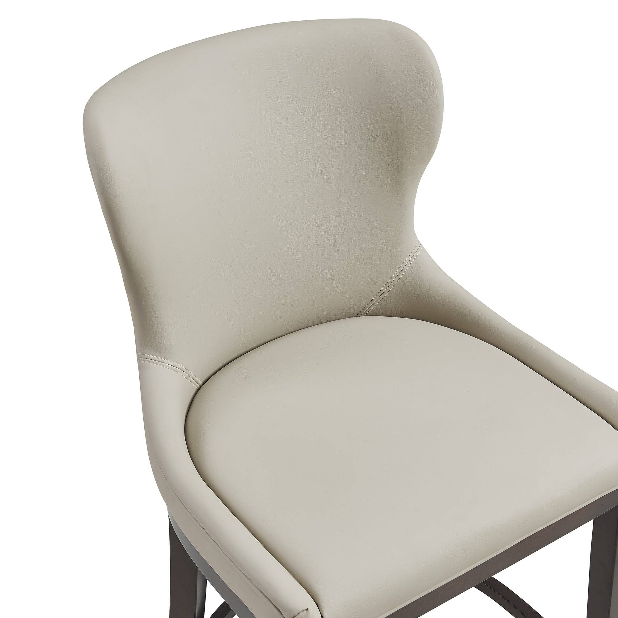 Alt View 1. Manhattan Comfort - Blair Modern Wood Upholstered Barstool - Set of 3 - Stone.