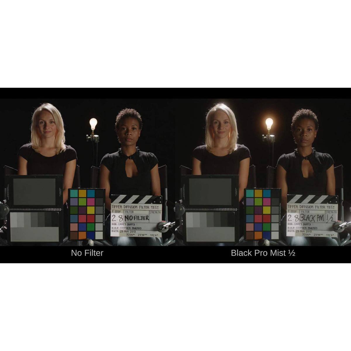 TIFFEN DIFFUSION FILTER TEST  
F-STOP FILTER  
2.8 NO FILTER  
D.O.P. CAREY DUFFY  
D.O.P. STEPHEN MURPHY  
DATE: 25.02.2015  
23:34 12:24  

TIFFEN DIFFUSION FILTER TEST  
F-STOP FILTER  
2.8 BLACK PM 1/2  
D.O.P. CAREY DUFFY  
D.O.P. STEPHEN MURPHY  
DATE: 25.02.2015  
23:34 12:24  

No Filter  
Black Pro Mist 1/2