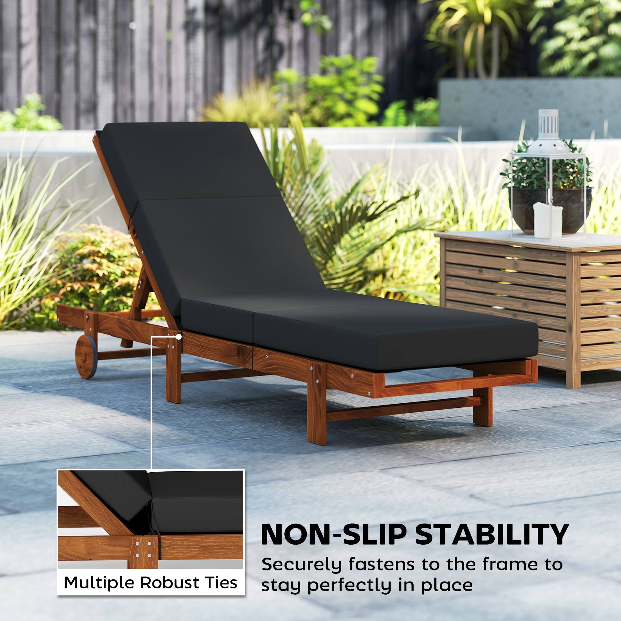 NON-SLIP STABILITY  
Securely fastens to the frame to stay perfectly in place  
Multiple Robust Ties