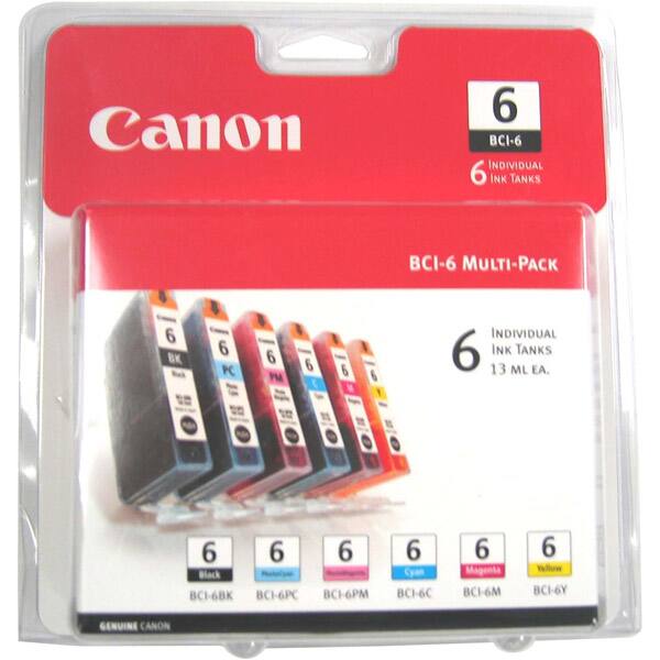 Canon  
BCI-6 INDIVIDUAL 6 INK TANKS  
BCI-6 MULTI-PACK  
6 BK  
6 PC  
6 PM  
6  
6  
6  
INDIVIDUAL 6 INK TANKS 13 ML EA.  
6 6 6 Black BC1-6BK BC1-6PC BC1-6PM  
6 Cyan BC1-6C  
6 Magenta BCI-6M  
6 Yellow BCI-6Y  
GENUINE CANON